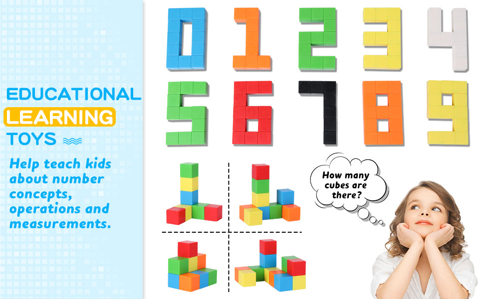 48PCS Magnetic Blocks for Toddlers Toys, Large Magnetic Cube Toys for Sensory STEM Education Preschool Magnet Toys for 3 4 5 6 Year Old Boys and Girls