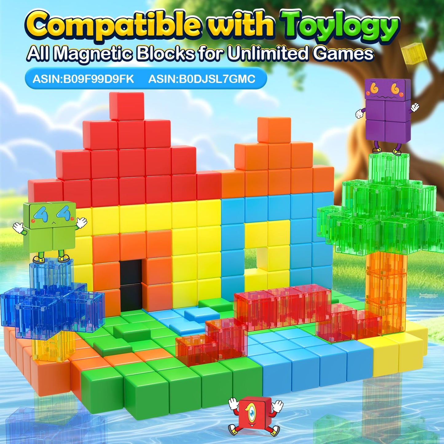 Magnetic Blocks Toys for 3 Year Old Boys & Girls Toddlers Montessori Toys for Kids Magnet Transparent Building Blocks Educational Learning Kid Toys Age 3-5, 4-8, 5-7