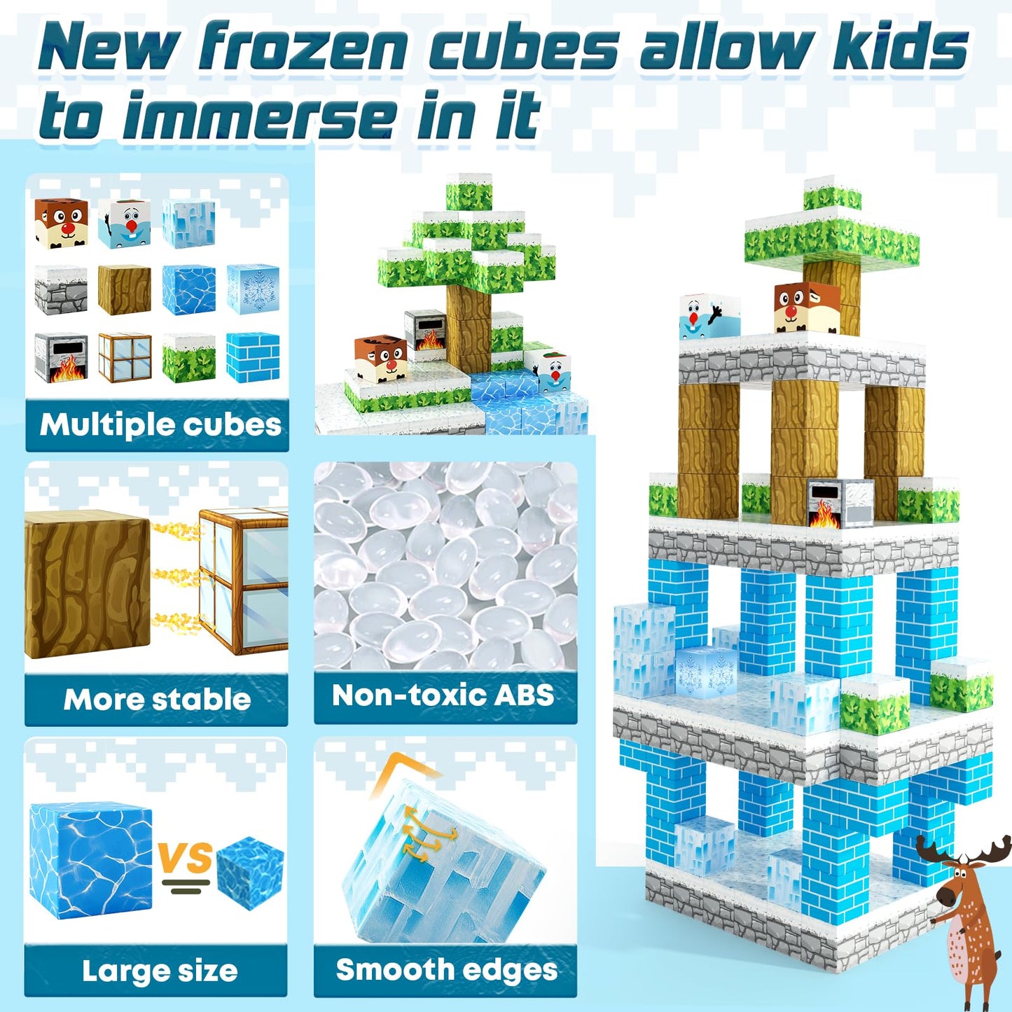 126PCS Magnetic Blocks-Build Mine Magnet World® Edition Mine Magnet Classroom Must Haves Toddler Toys for Boys & Girls Age 3-4 4-5 6-8
