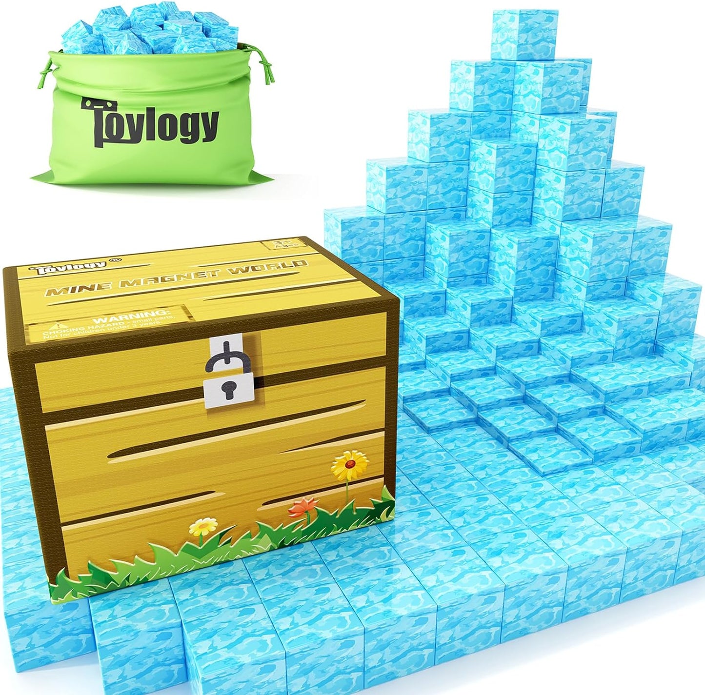 Magnetic Blocks-Build Mine Magnet World® Water Edition, Magnetic Toys for Boys & Girls Age 3-4 4-5 6-8, STEM Montessori Sensory Toys for Toddlers Gifts for 3+ Years Old Girls Boys