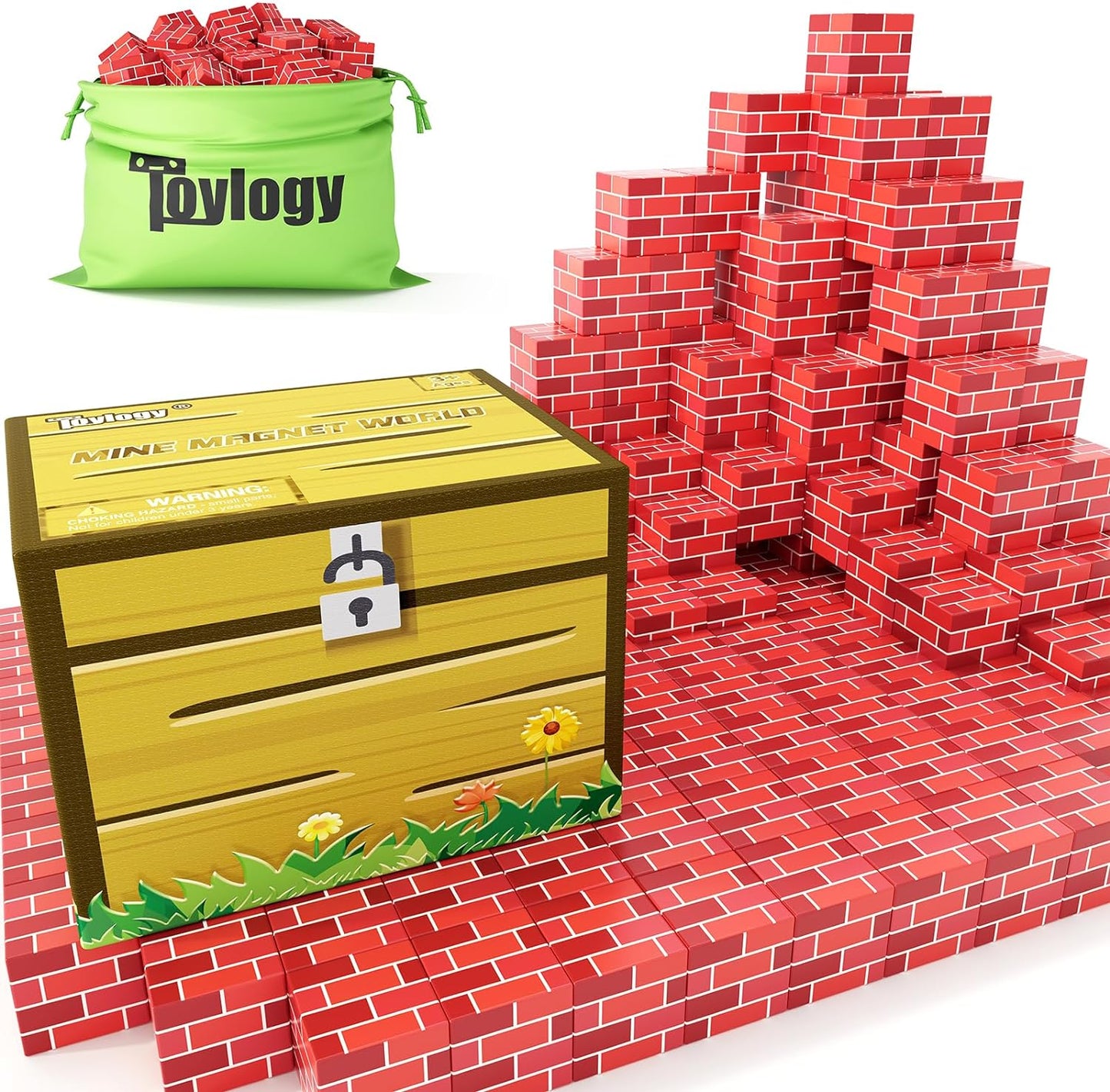 Magnetic Blocks Build Mine Magnet World® Brick Edition, Magnetic Toys for Boys & Girls Age 3-4 4-5 6-8, STEM Montessori Sensory Toys for Toddlers Gifts for 3+ Years Old Girls Boys