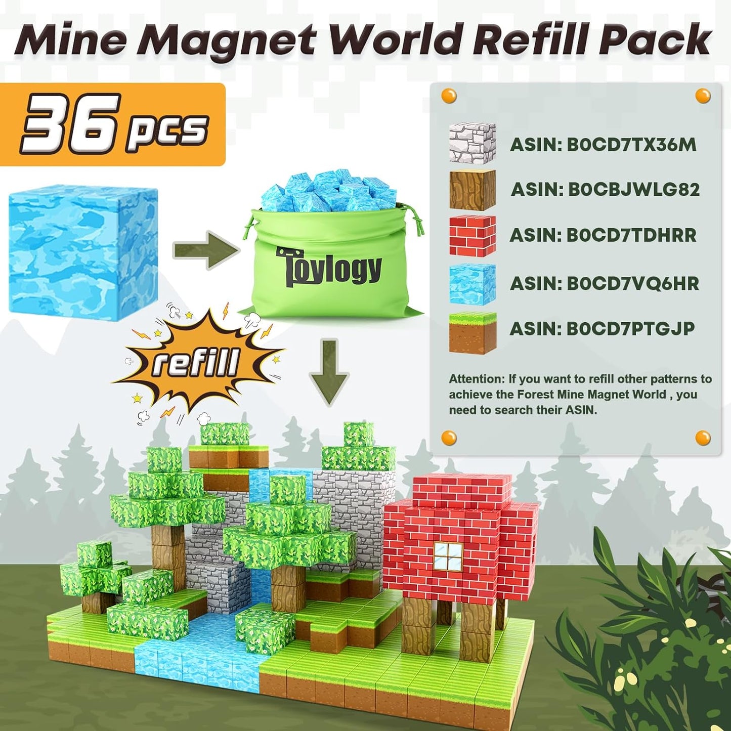 Magnetic Blocks-Build Mine Magnet World® Water Edition, Magnetic Toys for Boys & Girls Age 3-4 4-5 6-8, STEM Montessori Sensory Toys for Toddlers Gifts for 3+ Years Old Girls Boys
