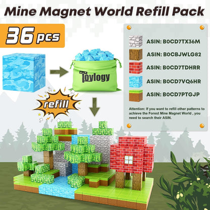 Magnetic Blocks-Build Mine Magnet World® Water Edition, Magnetic Toys for Boys & Girls Age 3-4 4-5 6-8, STEM Montessori Sensory Toys for Toddlers Gifts for 3+ Years Old Girls Boys