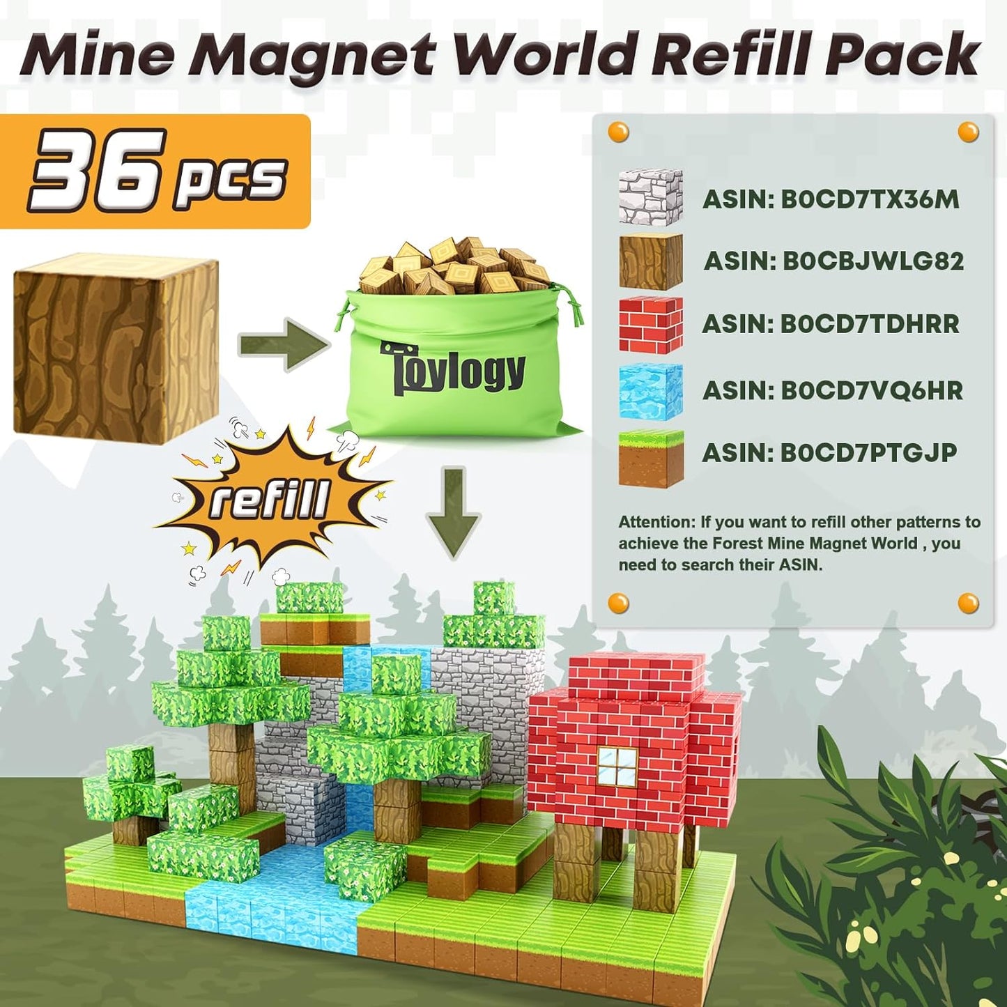 Magnetic Blocks Build Mine Magnet World® Wood Edition, Magnetic Toys for Boys & Girls Age 3-4 4-5 6-8, STEM Montessori Sensory Toys for Toddlers Gifts for 3+ Years Old Girls Boys