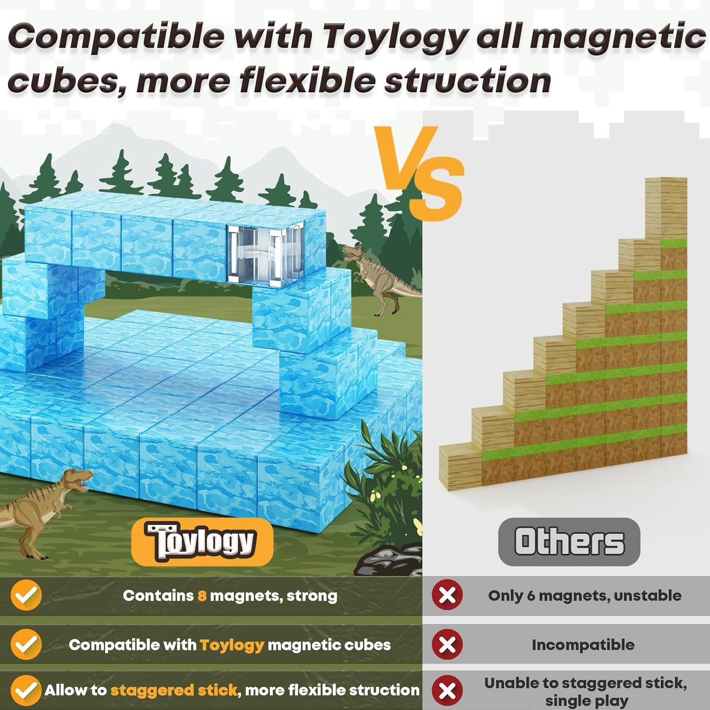 Magnetic Blocks-Build Mine Magnet World® Water Edition, Magnetic Toys for Boys & Girls Age 3-4 4-5 6-8, STEM Montessori Sensory Toys for Toddlers Gifts for 3+ Years Old Girls Boys