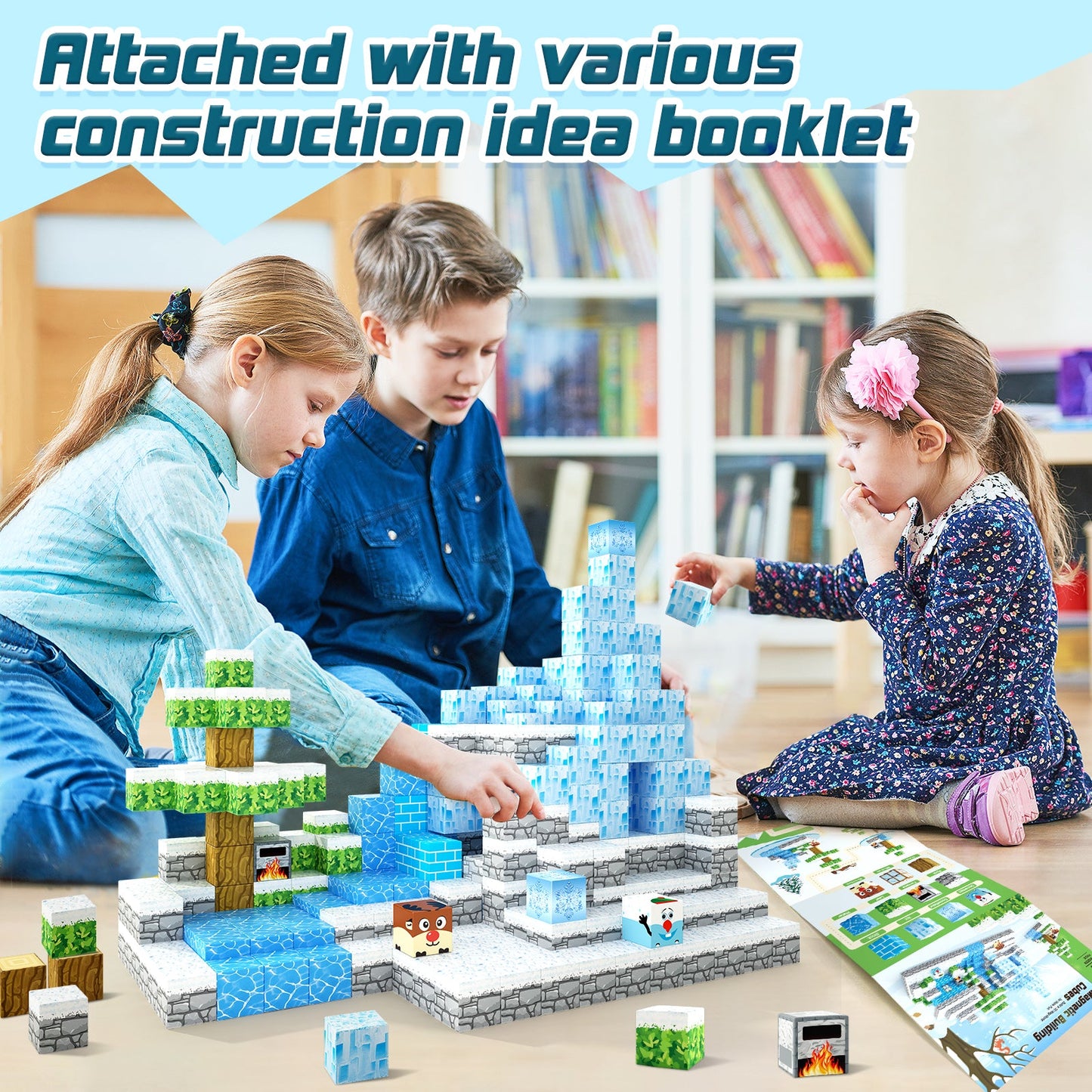 Magnetic Blocks Build Mine Magnet World® Frozen Edtion,Toys for Girls Age 3 4 5 6 7 8 Princess Castle STEM Sensory Kids Games Toys for Toddler Christmas Birthday Gifts for 3+ Years Old Girls & Boys