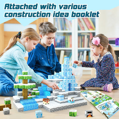 Magnetic Blocks Build Mine Magnet World® Frozen Edtion,Toys for Girls Age 3 4 5 6 7 8 Princess Castle STEM Sensory Kids Games Toys for Toddler Christmas Birthday Gifts for 3+ Years Old Girls & Boys