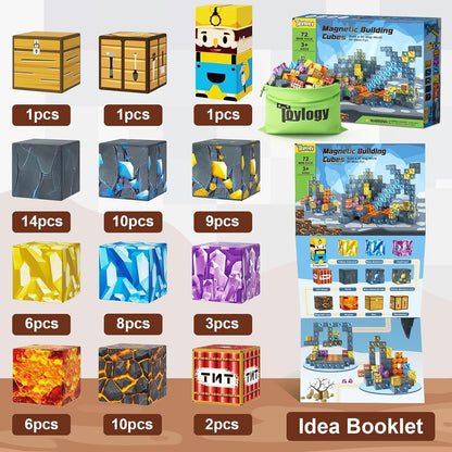 Magnetic Blocks-Build Mine Magnet World® Sword Edition Mine Sword Caverns Magnet Classroom Must Haves Toddler Toys for Boys & Girls Age 3-4 4-5 6-8, Sensory Montessori Toys for Kids for 3+