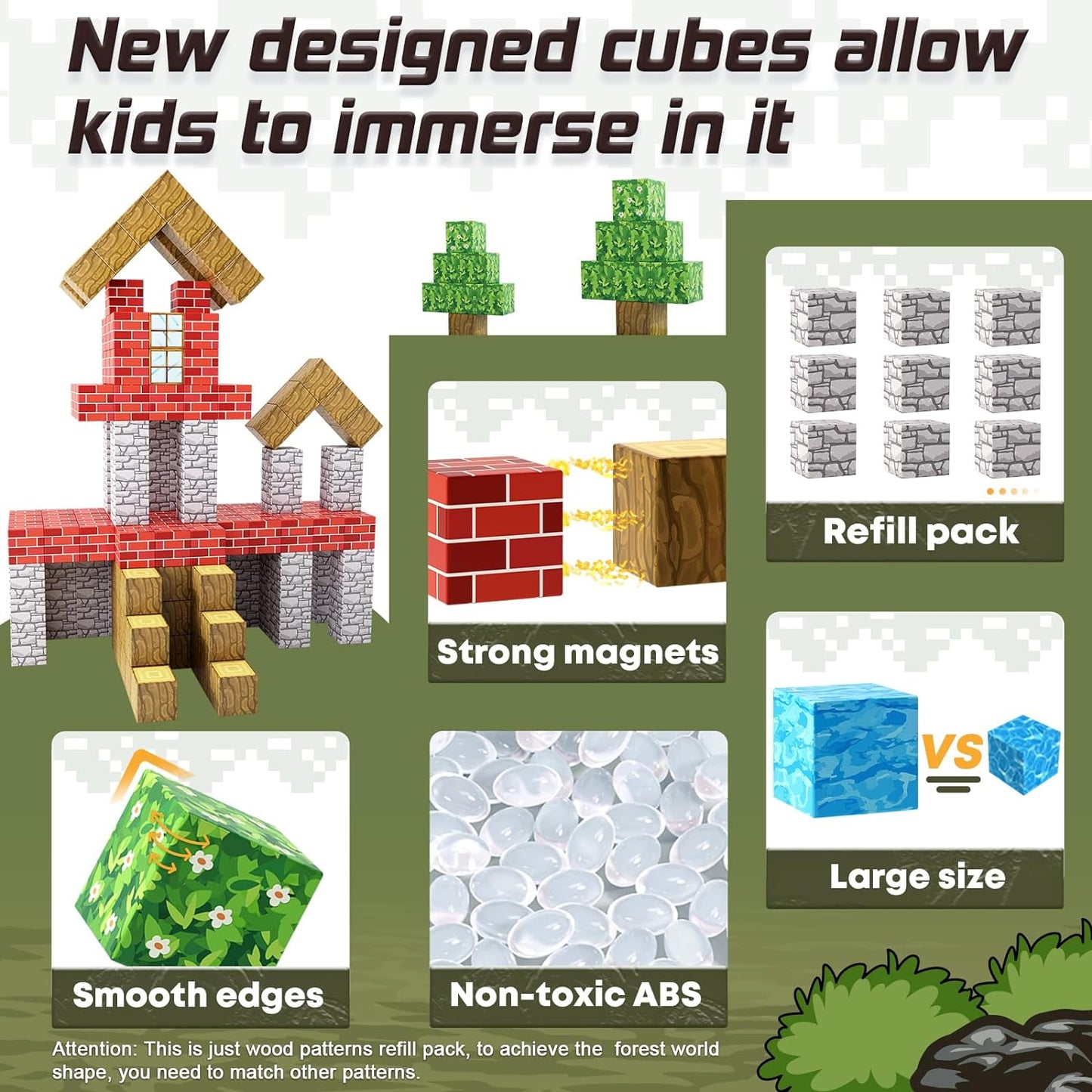 Magnetic Blocks-Build Mine Magnet World® Rock Edition, Magnetic Toys for Boys & Girls Age 3-4 4-5 6-8, STEM Montessori Sensory Toys for Toddlers Gifts for 3+ Years Old Girls Boys