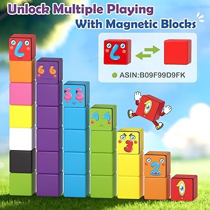 Magnetic Blocks Magworld Building Blocks Edition, STEM Educational Montessori Sensory Learning Toddlers Toys for 3 4 5 Year Old Boys Girls, Number Games 1-10, Birthday Gifts for 3-5 4-8 Year Old Kids