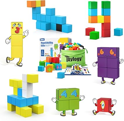Magnetic Blocks Magworld Building Blocks Edition, STEM Educational Montessori Sensory Learning Toddlers Toys for 3 4 5 Year Old Boys Girls, Number Games 1-10, Birthday Gifts for 3-5 4-8 Year Old Kids