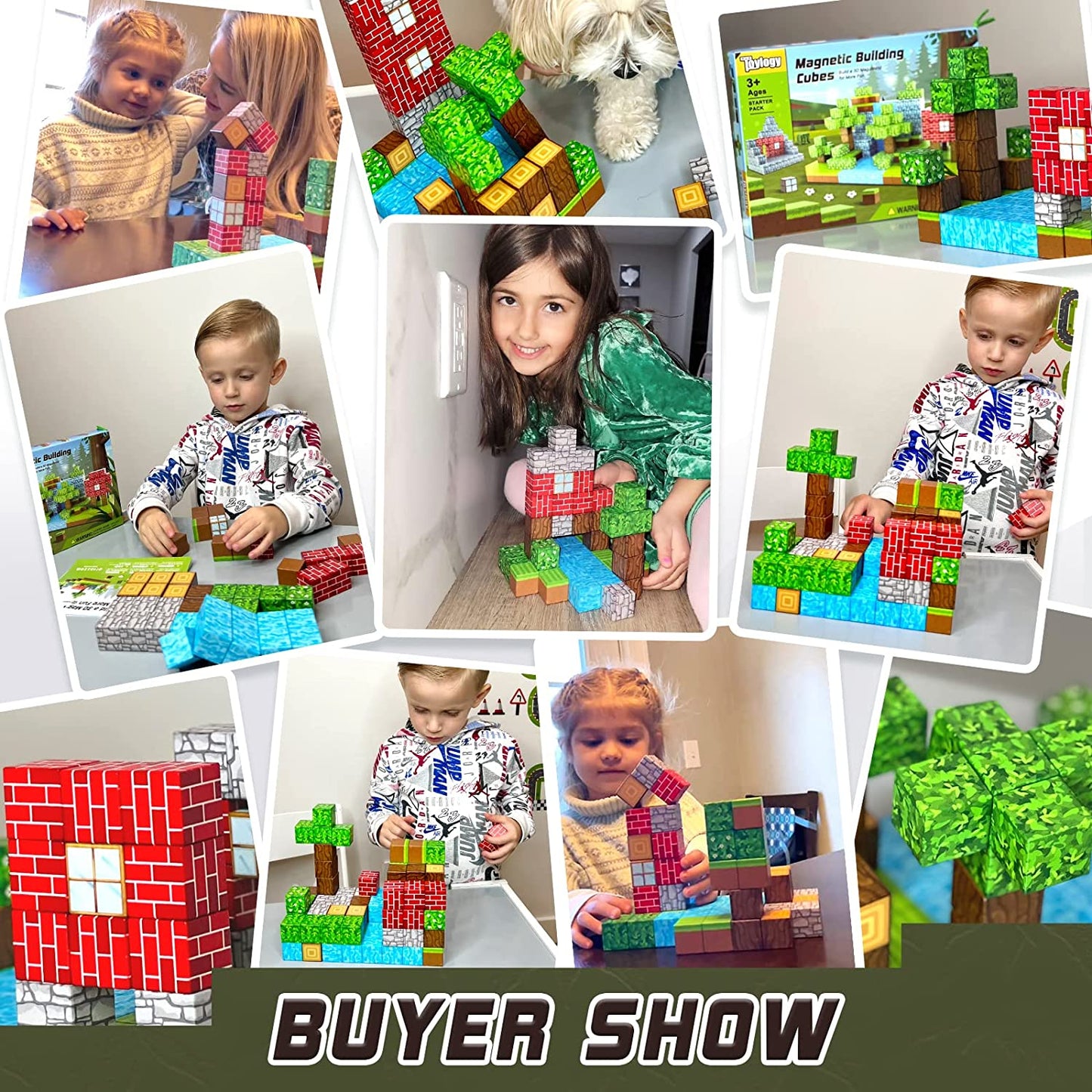 Magnetic Blocks-Build Mine Magnet World® Set, Magnetic Toys for Boys & Girls Age 3-4 4-5 6-8, STEM Montessori Sensory Toys for Toddlers Gifts for 3+ Years Old Girls Boys, Fidget Cubes Construction Toys