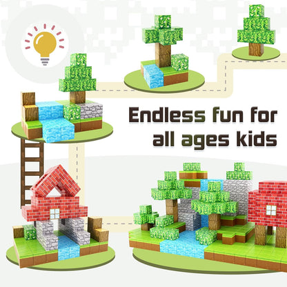 Magnetic Blocks Build Mine Magnet World® Brick Edition, Magnetic Toys for Boys & Girls Age 3-4 4-5 6-8, STEM Montessori Sensory Toys for Toddlers Gifts for 3+ Years Old Girls Boys