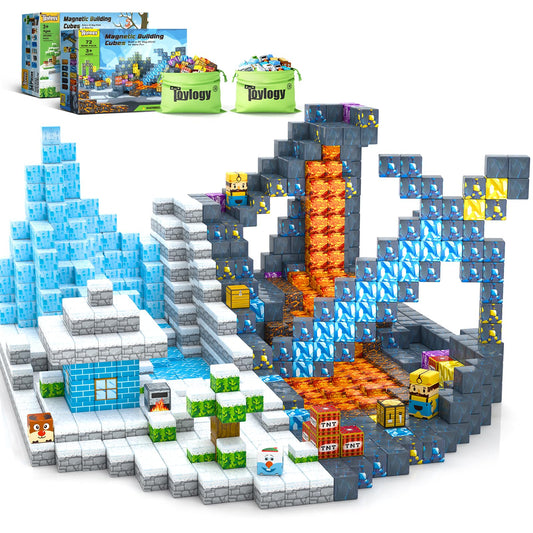 126PCS Magnetic Blocks-Build Mine Magnet World® Edition Mine Magnet Classroom Must Haves Toddler Toys for Boys & Girls Age 3-4 4-5 6-8