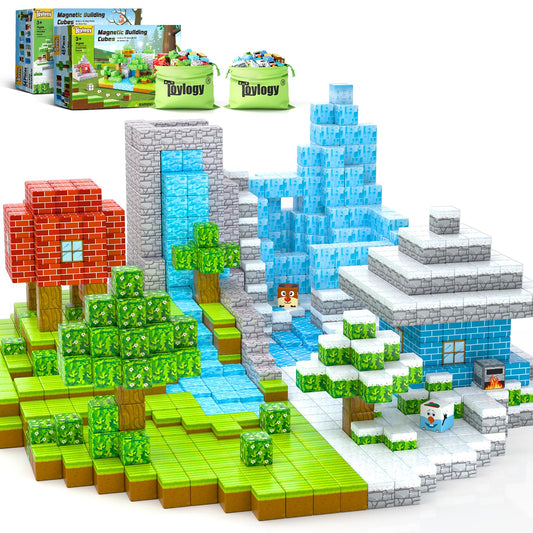 102PCS Magnetic Blocks - Build Mine Magnet World® Set for Boys & Girls, Magnetic Toys for Toddlers Age 3-8