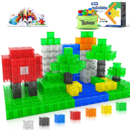 Magnetic Blocks Toys for 3 Year Old Boys & Girls Toddlers Montessori Toys for Kids Magnet Transparent Building Blocks Educational Learning Kid Toys Age 3-5, 4-8, 5-7