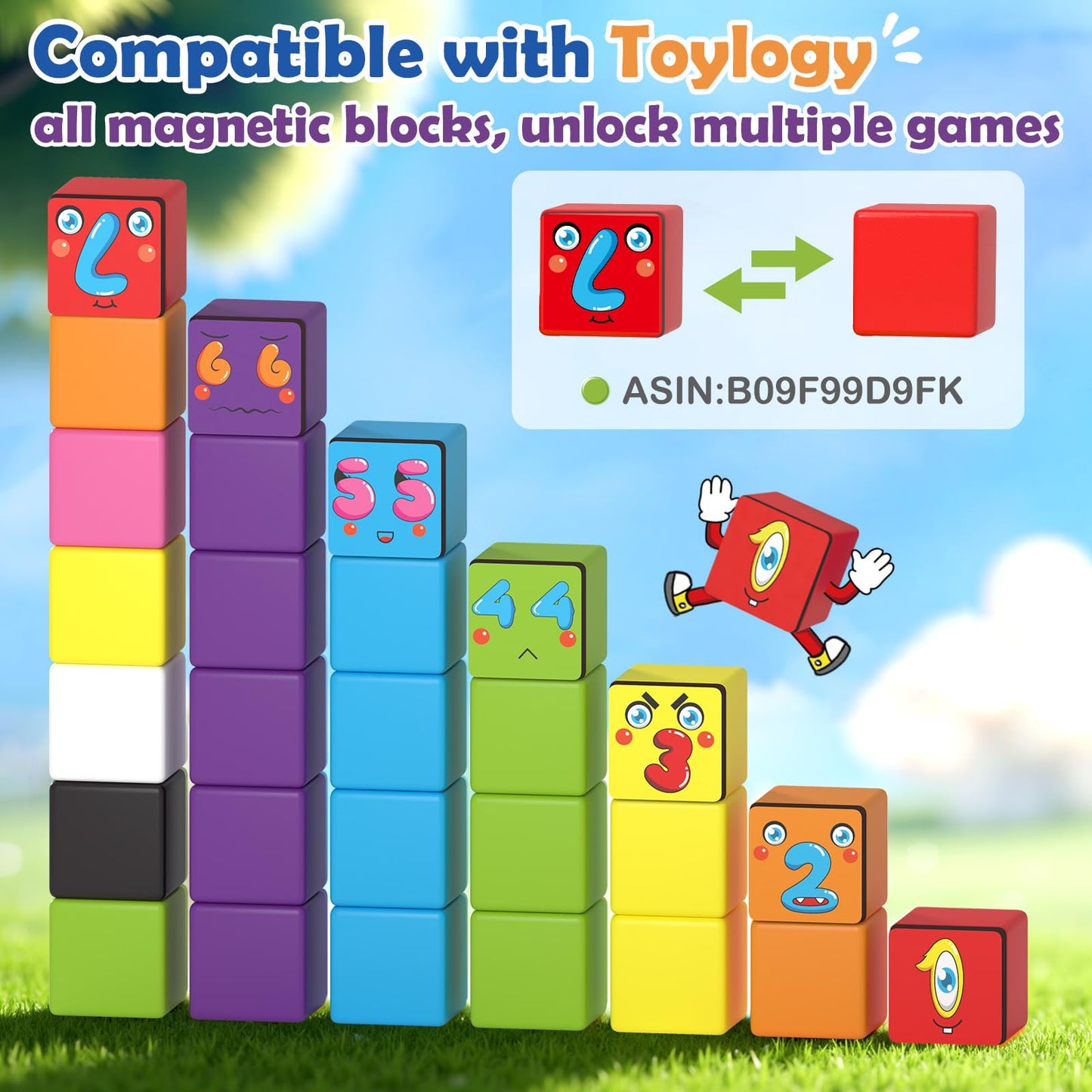 Magnetic Blocks Magworld Building Blocks Edition, STEM Educational Montessori Sensory Learning Toddlers Toys for 3 4 5 Year Old Boys Girls, Number Games 1-10, Birthday Gifts for 3-5 4-8 Year Old Kids