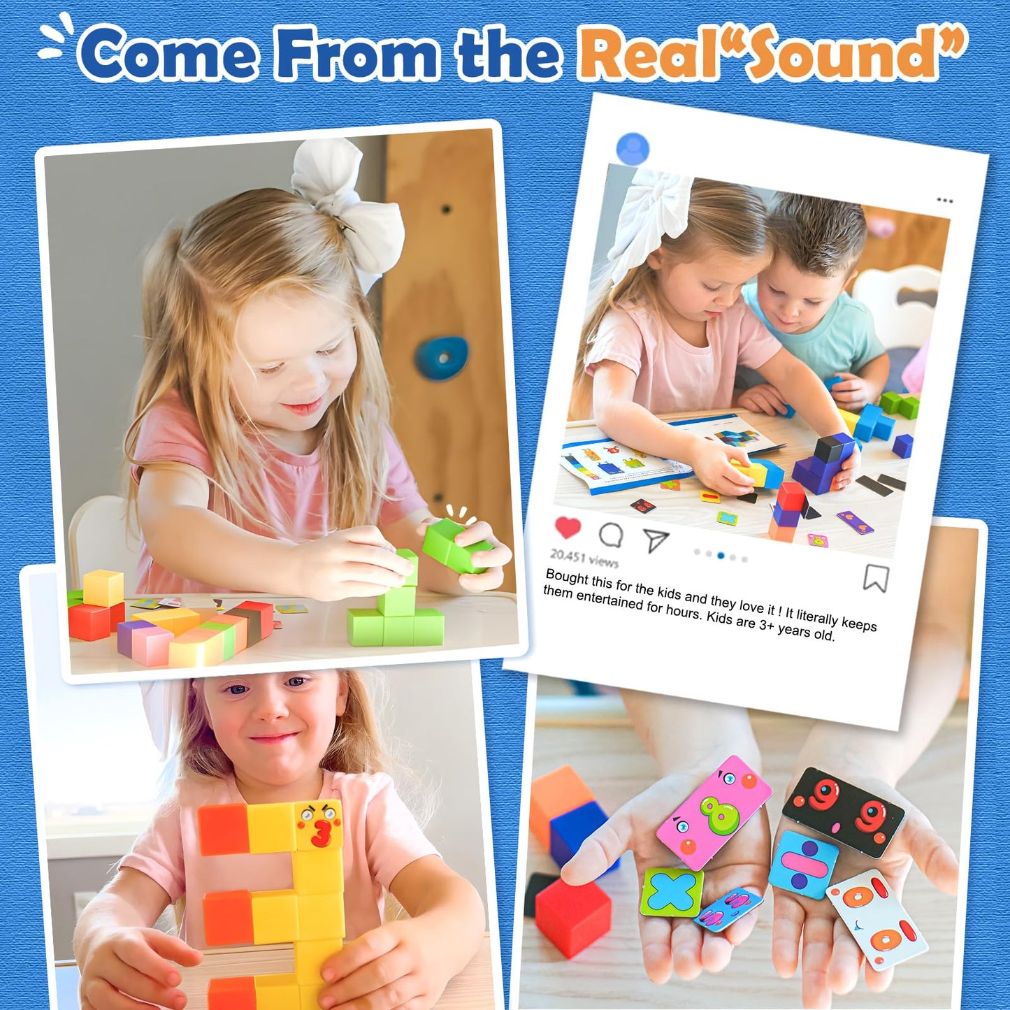 Magnetic Blocks Magworld Building Blocks Edition, STEM Educational Montessori Sensory Learning Toddlers Toys for 3 4 5 Year Old Boys Girls, Number Games 1-10, Birthday Gifts for 3-5 4-8 Year Old Kids