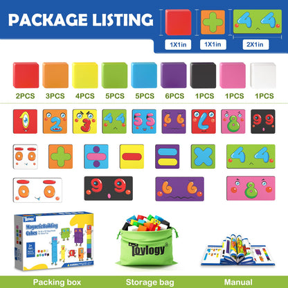 Magnetic Blocks Magworld Building Blocks Edition, STEM Educational Montessori Sensory Learning Toddlers Toys for 3 4 5 Year Old Boys Girls, Number Games 1-10, Birthday Gifts for 3-5 4-8 Year Old Kids